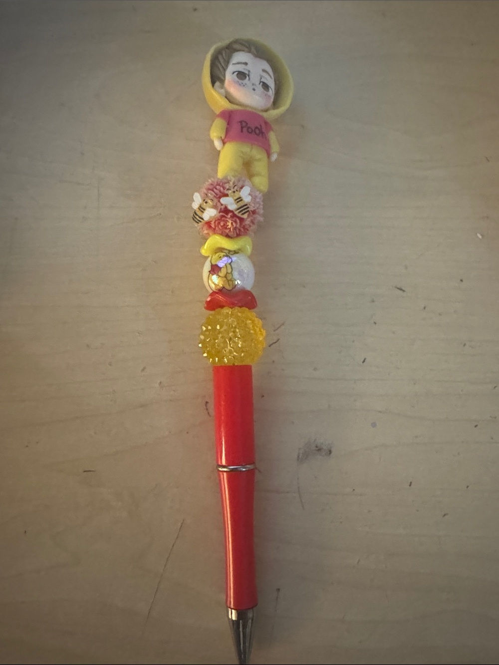 Yellow & Red Decorative Kids Pen with Character Top